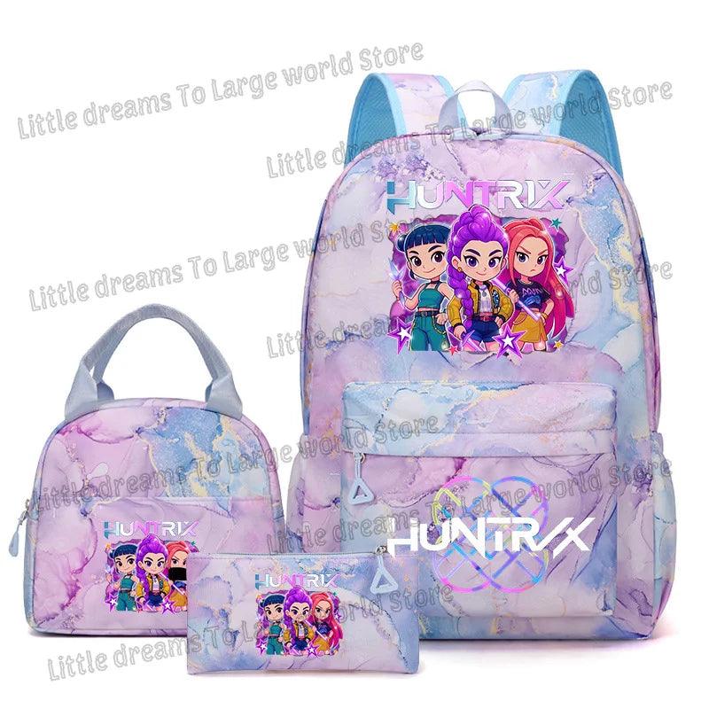 Anime 3pc Lunch Bag Set | Purple School Supplies | Toylandeu