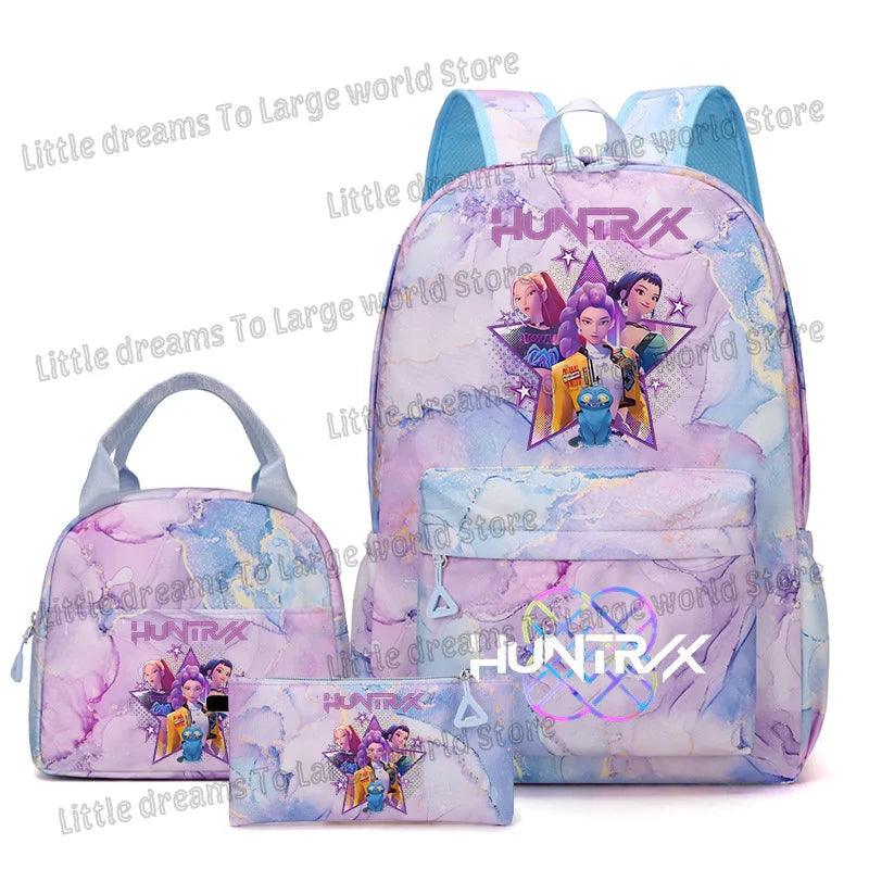 Anime 3pc Lunch Bag Set | Purple School Supplies | Toylandeu
