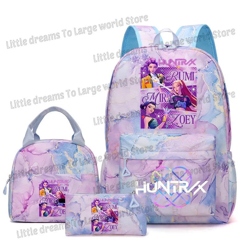 Anime 3pc Lunch Bag Set | Purple School Supplies | Toylandeu