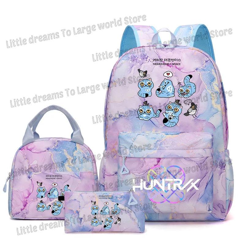 Anime 3pc Lunch Bag Set | Purple School Supplies | Toylandeu