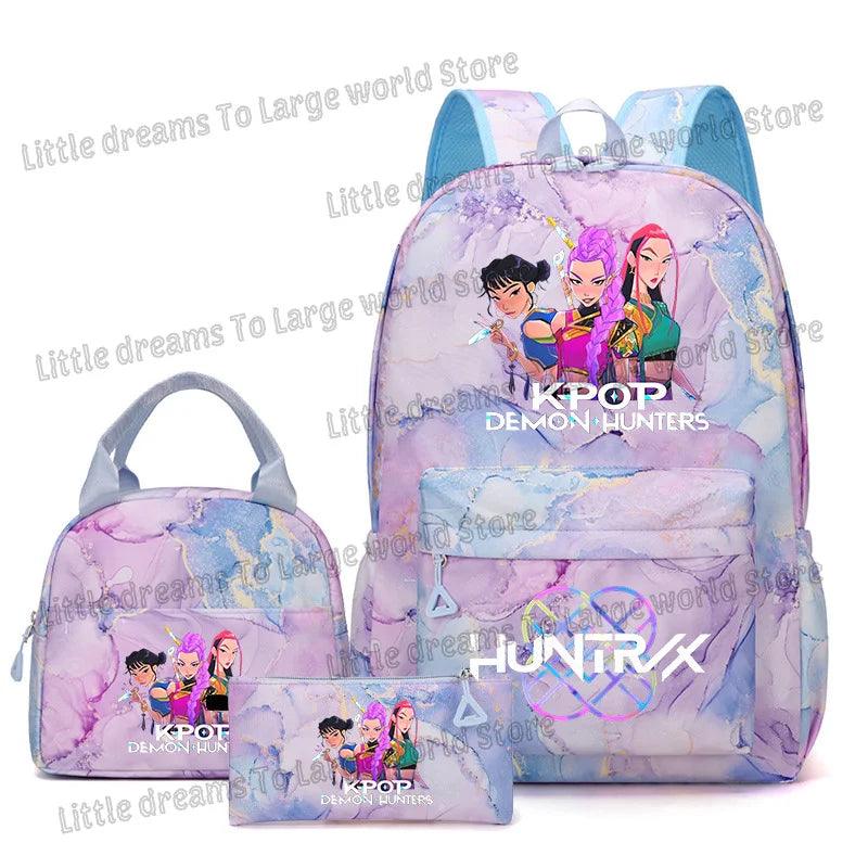 Anime 3pc Lunch Bag Set | Purple School Supplies | Toylandeu