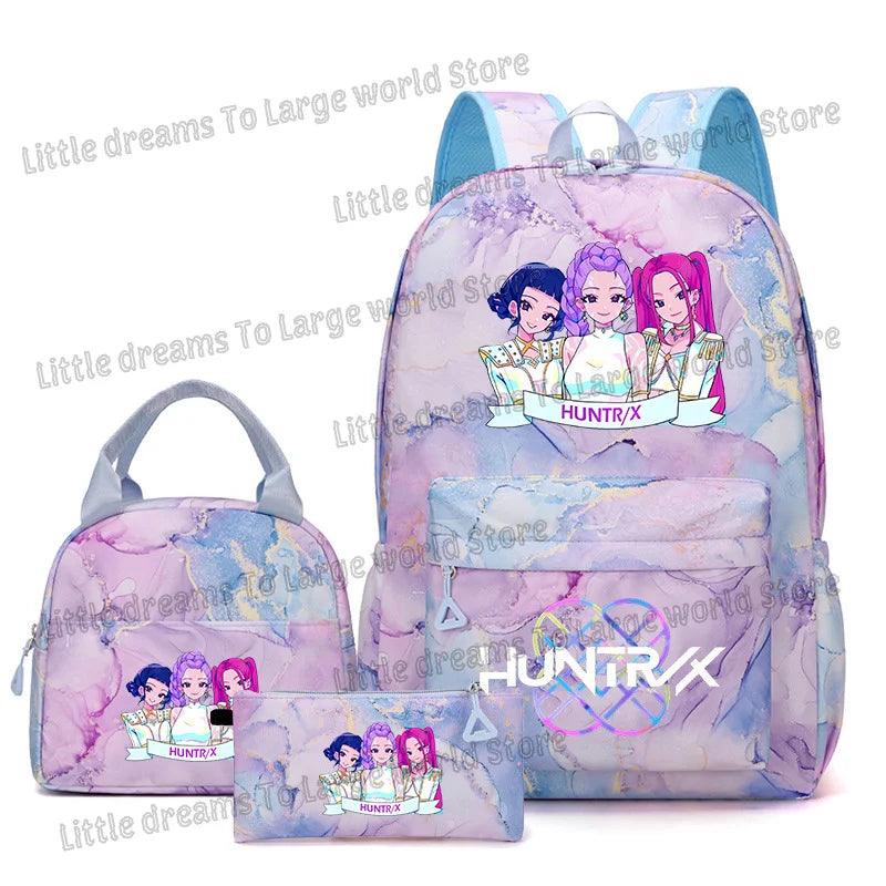 Anime 3pc Lunch Bag Set | Purple School Supplies | Toylandeu
