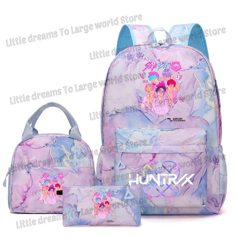 Anime 3pc Lunch Bag Set | Purple School Supplies | Toylandeu