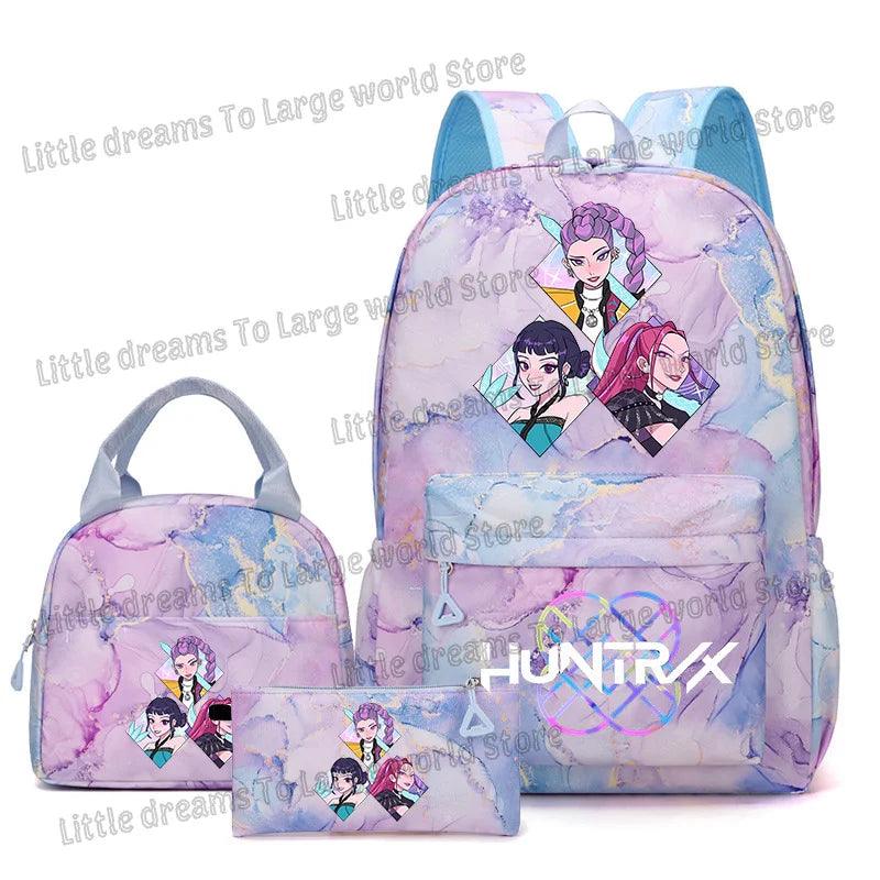 Anime 3pc Lunch Bag Set | Purple School Supplies | Toylandeu