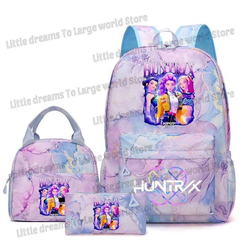Anime 3pc Lunch Bag Set | Purple School Supplies | Toylandeu