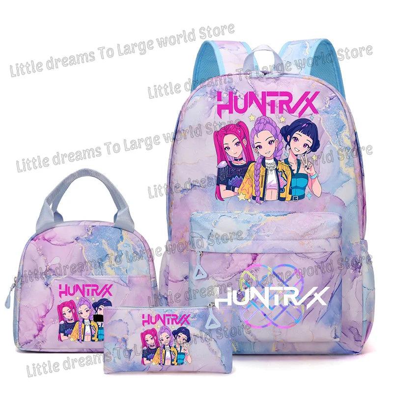 Anime 3pc Lunch Bag Set | Purple School Supplies | Toylandeu