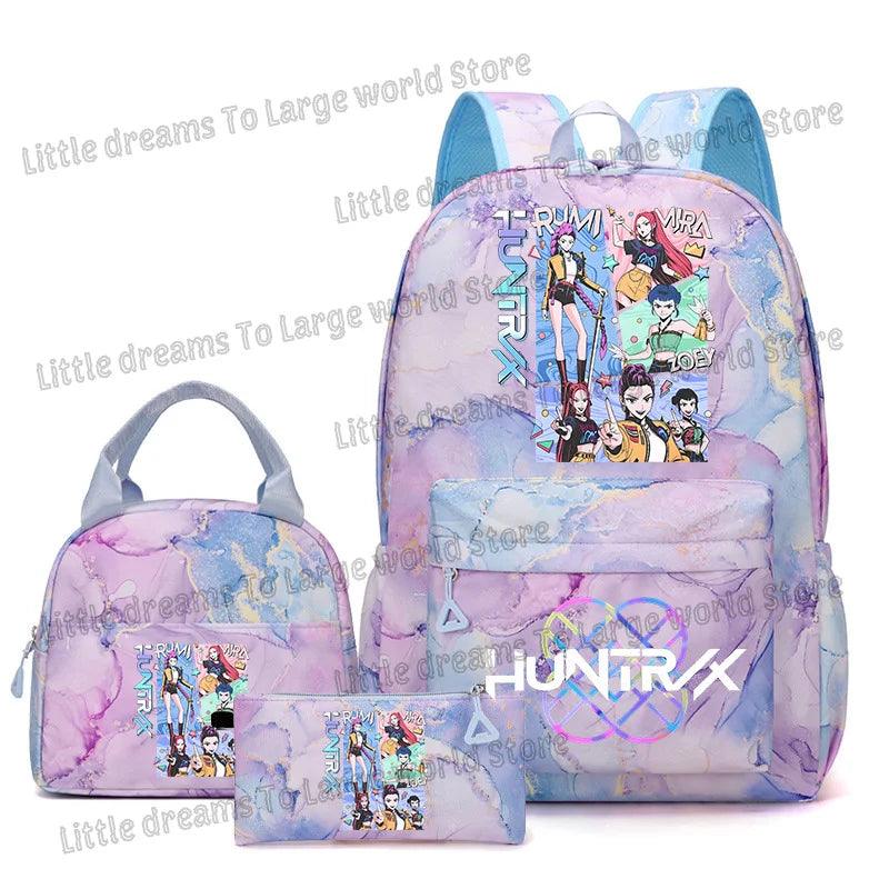 Anime 3pc Lunch Bag Set | Purple School Supplies | Toylandeu
