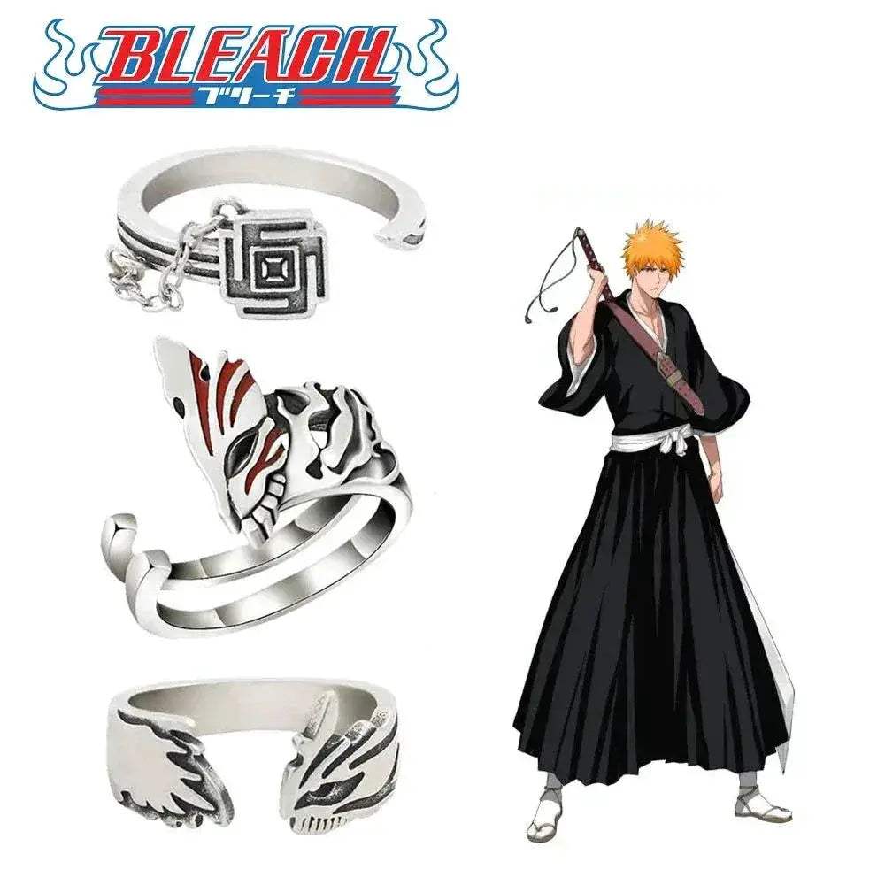 Anime Bleach Cosplay Ring Kurosaki Ichigo Metal Adjustable Unisex Rings Jewelry Accessories - ToylandEU