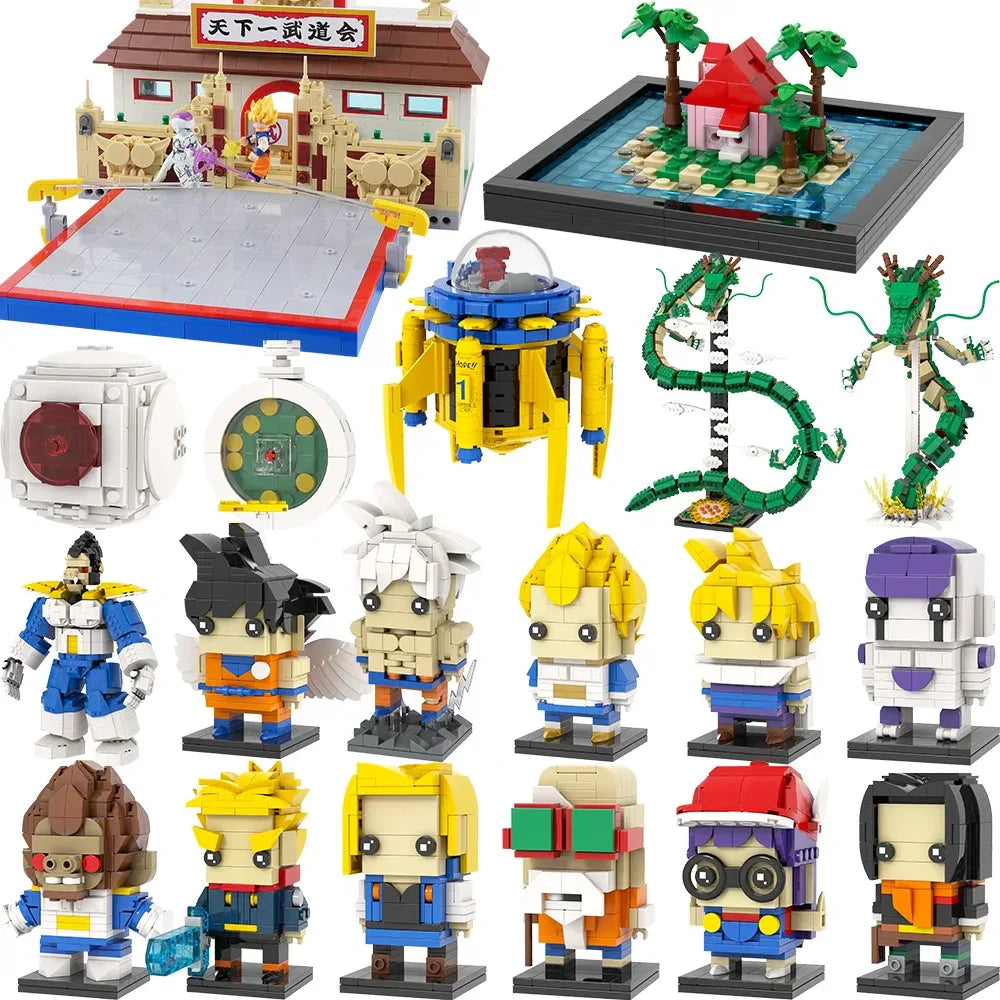Anime BrickHeadz Dragon Diorama Building Blocks Kit Educational - ToylandEU