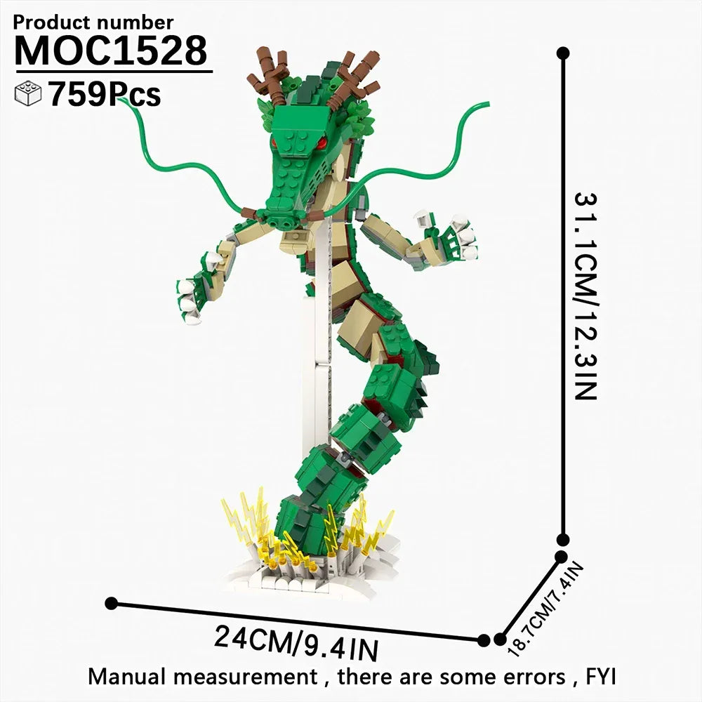 Anime BrickHeadz Dragon Diorama Building Blocks Kit Educational - ToylandEU