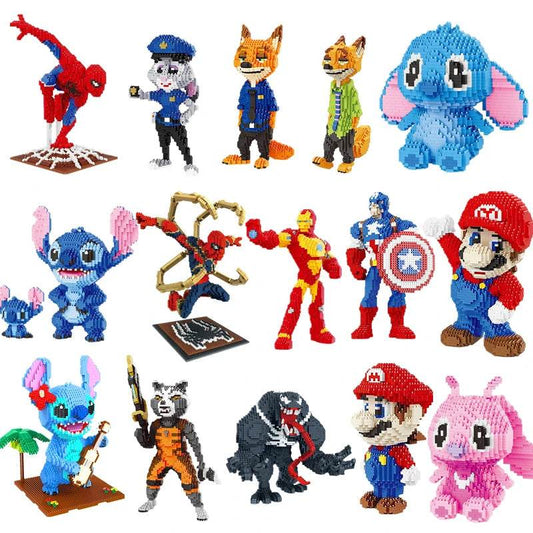 Anime Building Blocks Stitch Spider Iron Venom Style MOC Jigsaw Puzzle Game Gift - ToylandEU