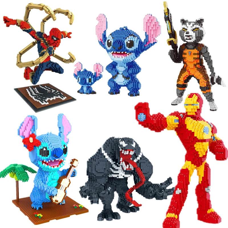 Anime Building Blocks Stitch Spider Iron Venom Style MOC Jigsaw Puzzle Game Gift - ToylandEU