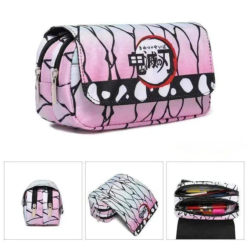 Anime Demon Slayer Pencil Case: Student Bilayer Storage Bag, Cartoon Pen Box, Cosplay Props Accessories - ToylandEU