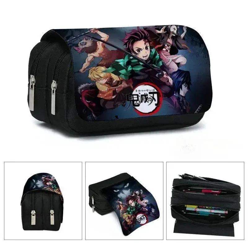 Anime Demon Slayer Pencil Case: Student Bilayer Storage Bag, Cartoon Pen Box, Cosplay Props Accessories - ToylandEU