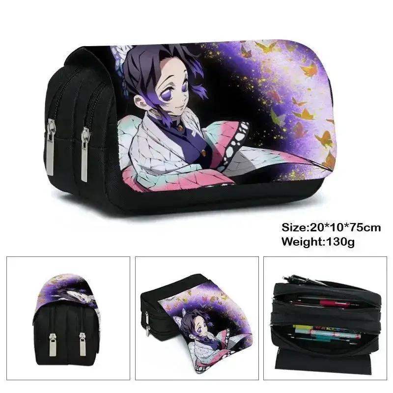 Anime Demon Slayer Pencil Case: Student Bilayer Storage Bag, Cartoon Pen Box, Cosplay Props Accessories - ToylandEU