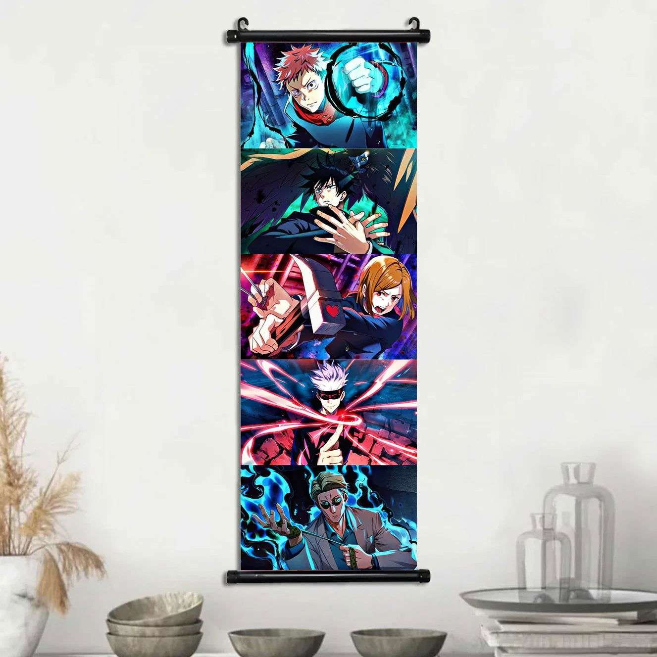  Anime Jujutsu Kaisen, Room Home Decoration Mural Hanging Scroll Print Canvas Poster Decor 