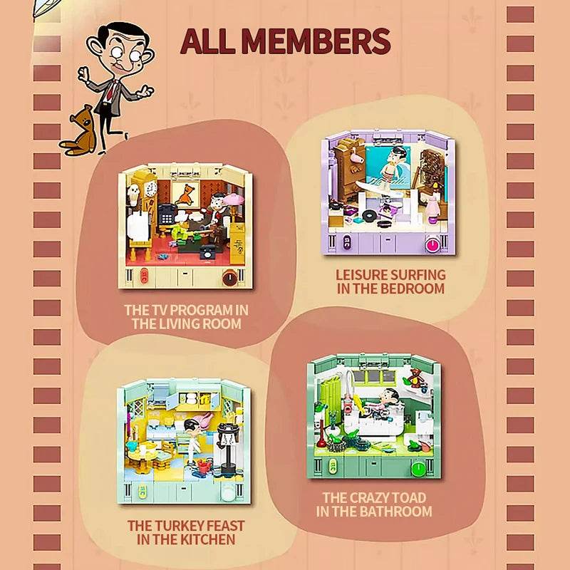 Anime Mr.Bean House Scene Series Building Block Toy Gift - ToylandEU