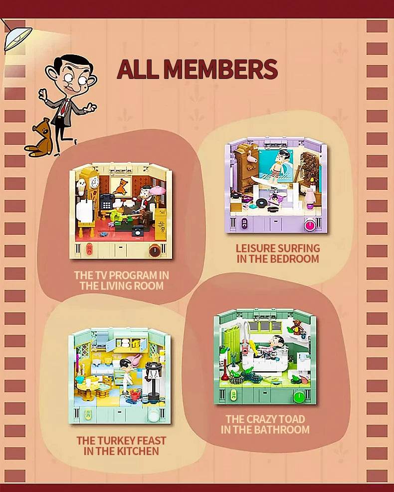 Anime Mr.Bean House Scene Series Building Block Toy Gift - ToylandEU
