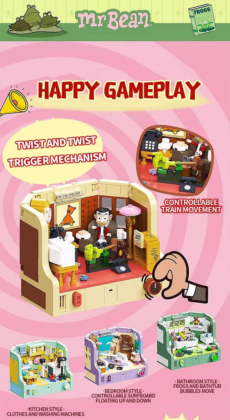 Anime Mr.Bean House Scene Series Building Block Toy Gift - ToylandEU
