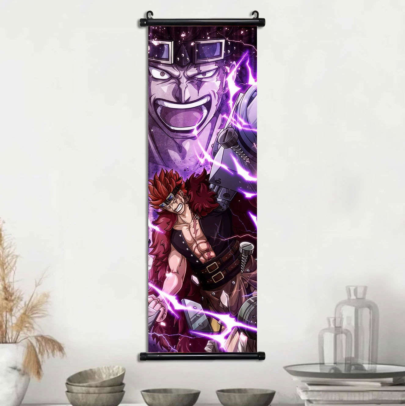  Anime ONE PIECE Poster Scrolls Wall Art, Sanji Roronoa Zoro Luffy Nami Canvas Prints Kids Room Decoration Hanging Scrolls 