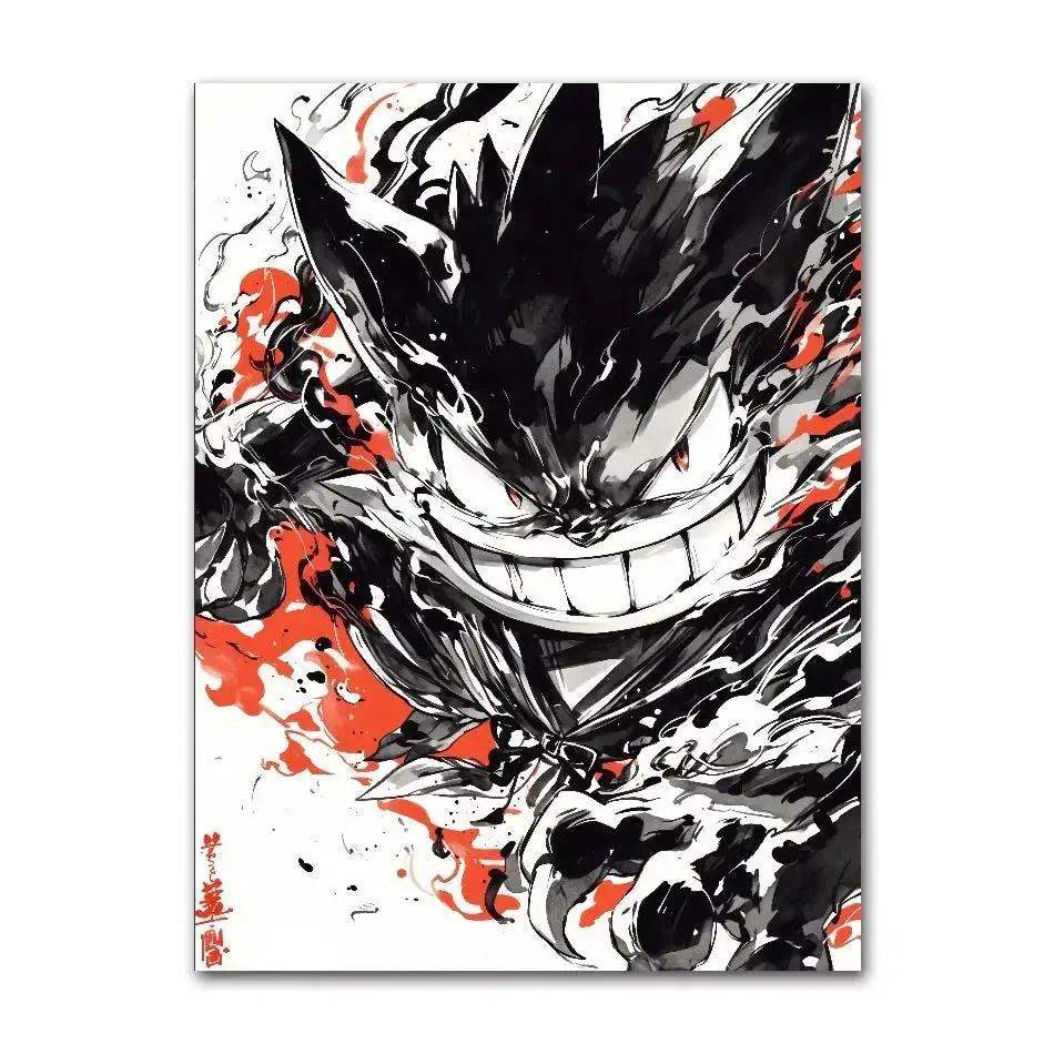 Anime Pokemon Ink Painting Canvas Posters, Painting Prints Posters and Prints Wall Art Picture for Living Room Children Gift - ToylandEU