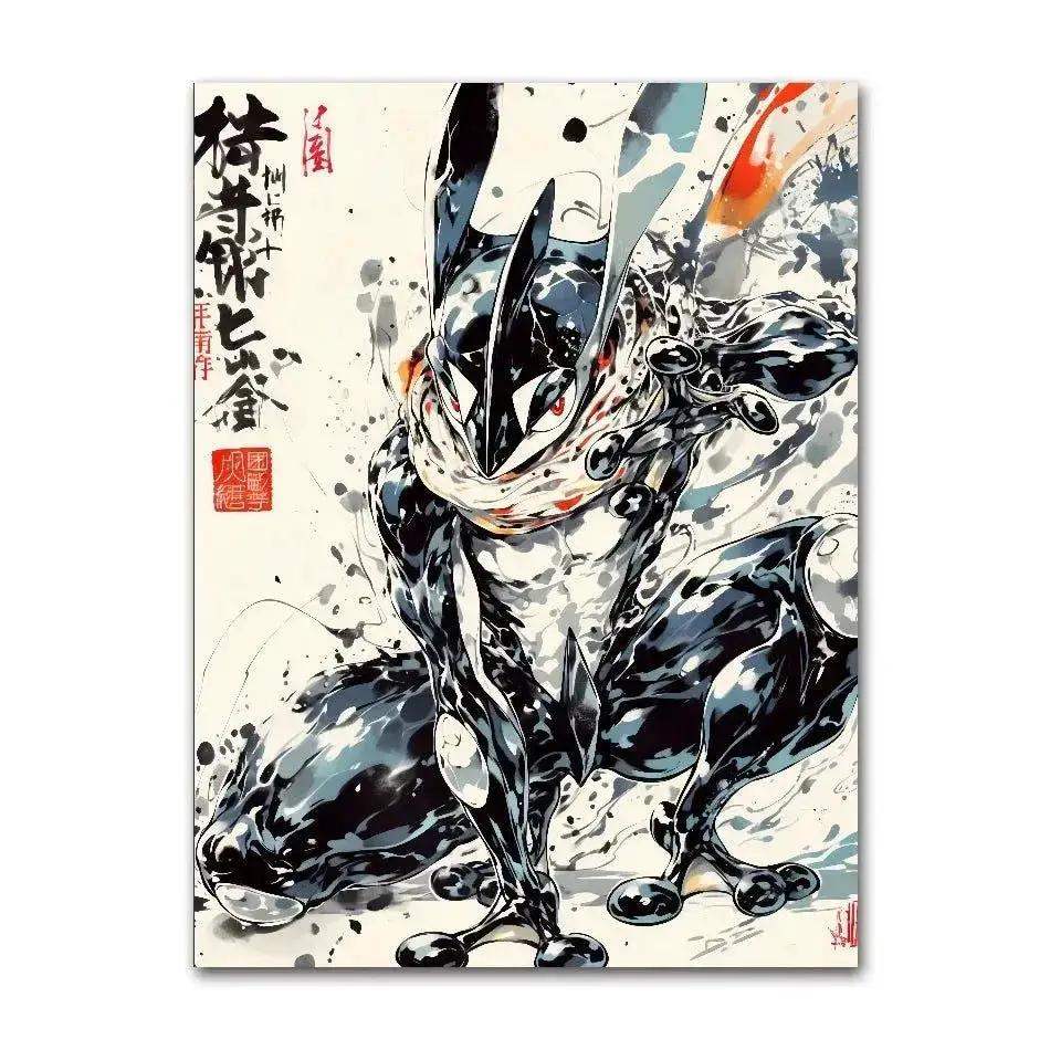 Anime Pokemon Ink Painting Canvas Posters, Painting Prints Posters and Prints Wall Art Picture for Living Room Children Gift - ToylandEU