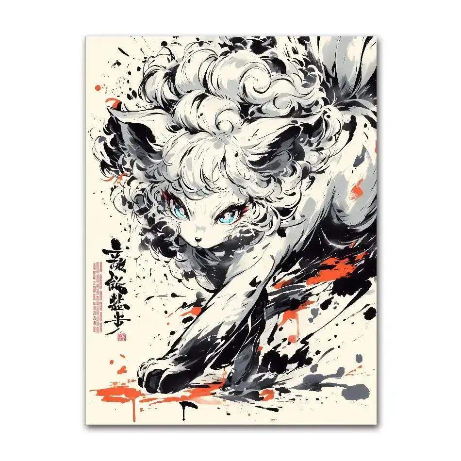 Anime Pokemon Ink Painting Canvas Posters, Painting Prints Posters and Prints Wall Art Picture for Living Room Children Gift - ToylandEU
