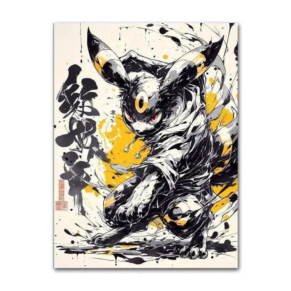 Anime Pokemon Ink Painting Canvas Posters, Painting Prints Posters and Prints Wall Art Picture for Living Room Children Gift - ToylandEU