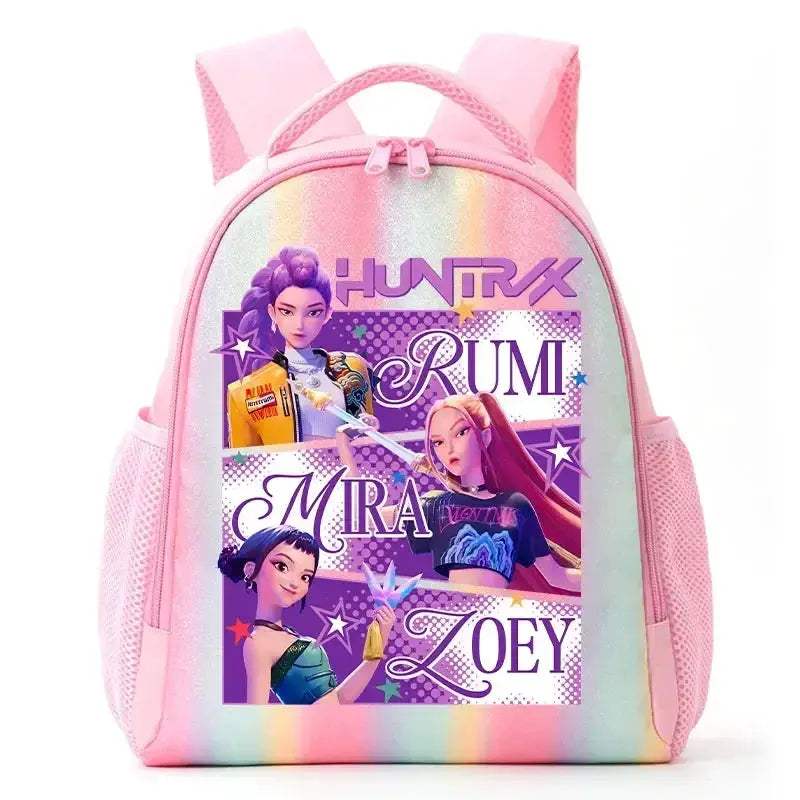 Anime Rainbow Backpack With Demon Hunters Design For Students - ToylandEU