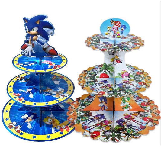 Anime Sonic Birthday Party Cake Rack 3-Layer Dessert Table - ToylandEU