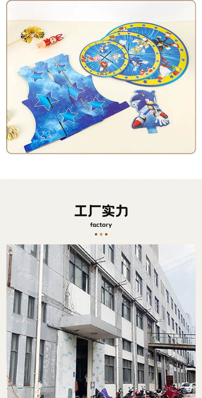 Anime Sonic Birthday Party Cake Rack 3-Layer Dessert Table - ToylandEU