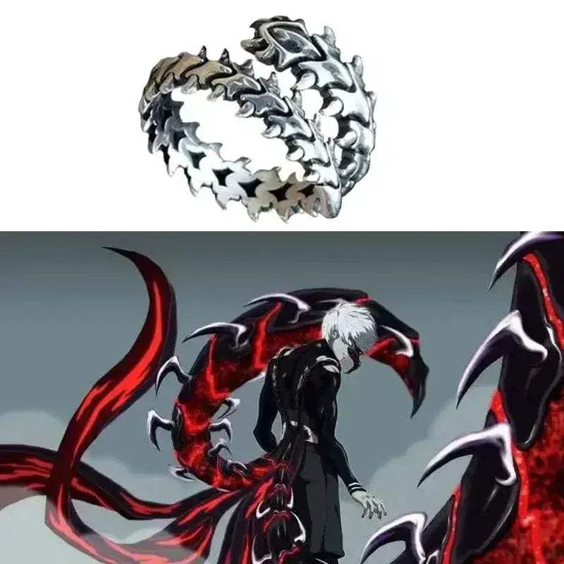 Anime Tokyo Ghoul Ring Kaneki Ken Cosplay Adjustable Opening Unisex Jewelry Gift Accessories - ToylandEU