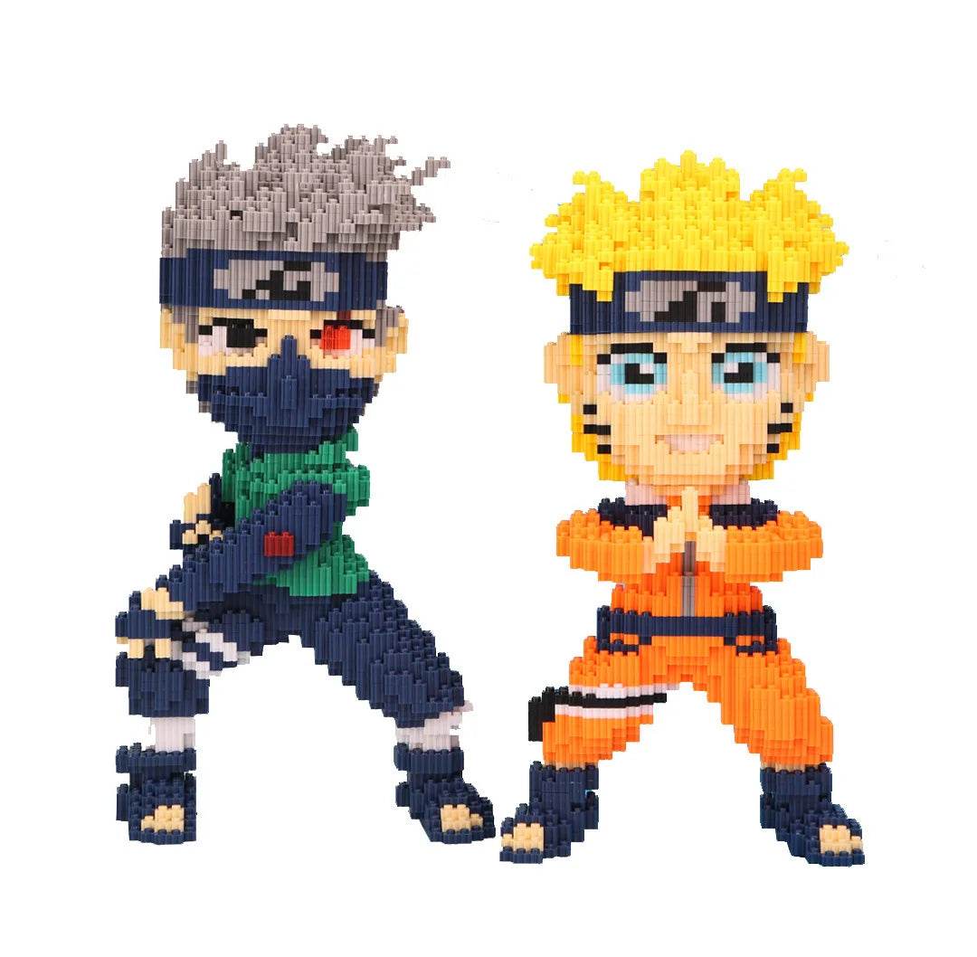 Anime-inspired Naruto & Kakashi PVC Building Blocks Puzzle Set - ToylandEU