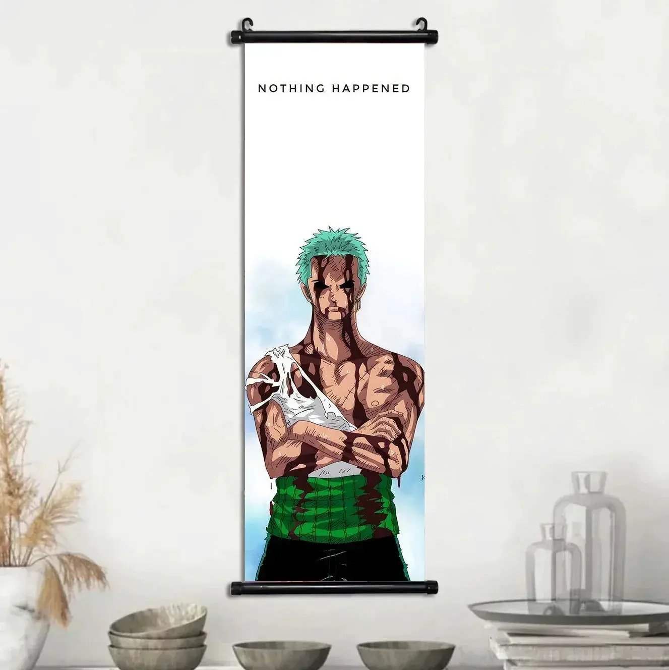 Anime ONE PIECE Poster Scrolls Wall Art, Sanji Roronoa Zoro Luffy Nami Canvas Prints Kids Room Decoration Hanging Scrolls - CLOUDANIMESTUDIO