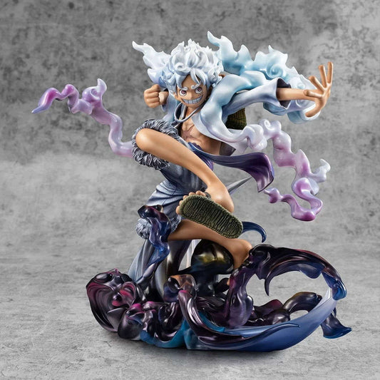 Anime One Piece Figure, Gear 5 Monkey D. Luffy Action Figurine, Sun God Nika Luffy Statue Toy Gifts 23 cm, 9 in