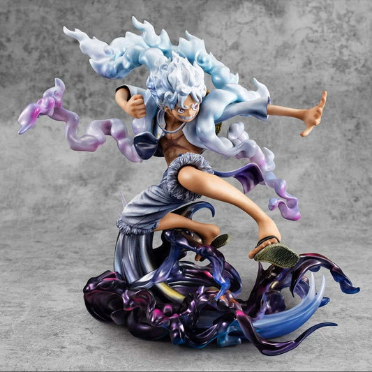 Anime One Piece Figure, Gear 5 Monkey D. Luffy Action Figurine, Sun God Nika Luffy Statue Toy Gifts 23 cm, 9 in