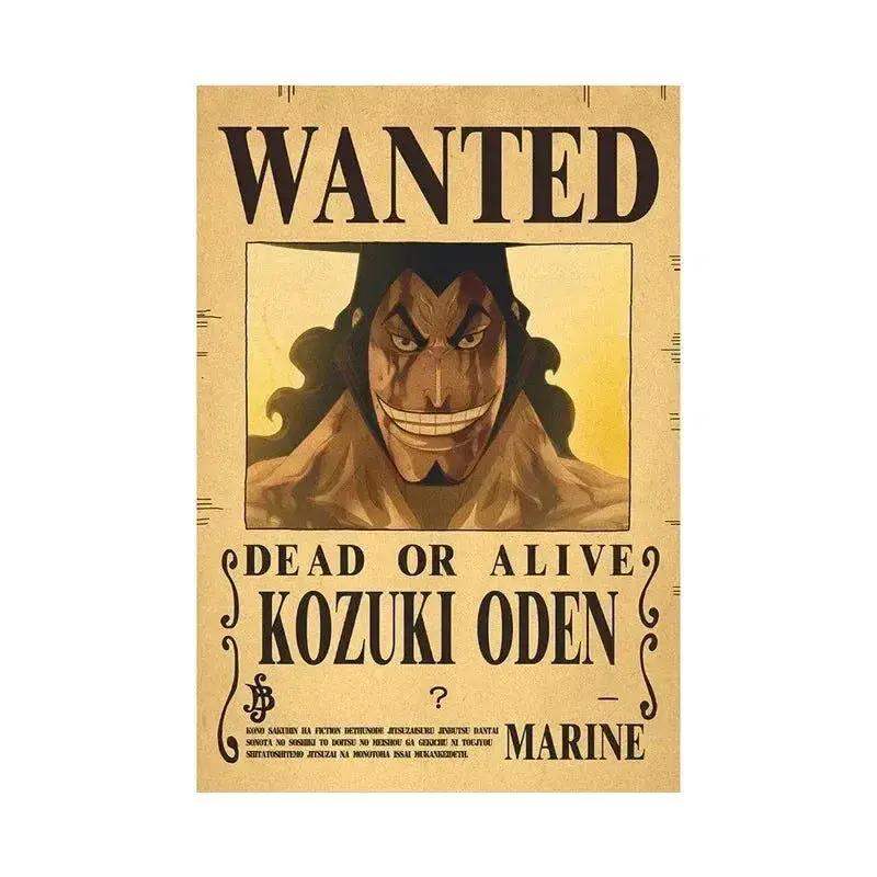 Anime One Piece Gear 5 Luffy Wanted Posters, Kids Bedroom Retro Poster Zoro Living Home Decoration Wall Art Paper Stickers - CLOUDANIMESTUDIO