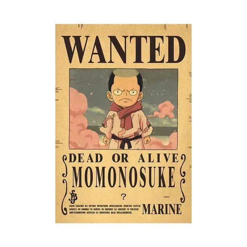Anime One Piece Gear 5 Luffy Wanted Posters, Kids Bedroom Retro Poster Zoro Living Home Decoration Wall Art Paper Stickers - CLOUDANIMESTUDIO