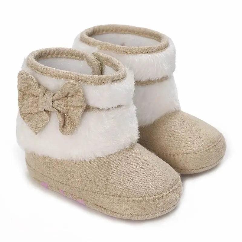  Winter Baby Soft Ankle Boots and Slippers for Newborns - Anti-Slip Cotton Lined Shoes with Butterfly-Knot Detail -  ToylandEU™