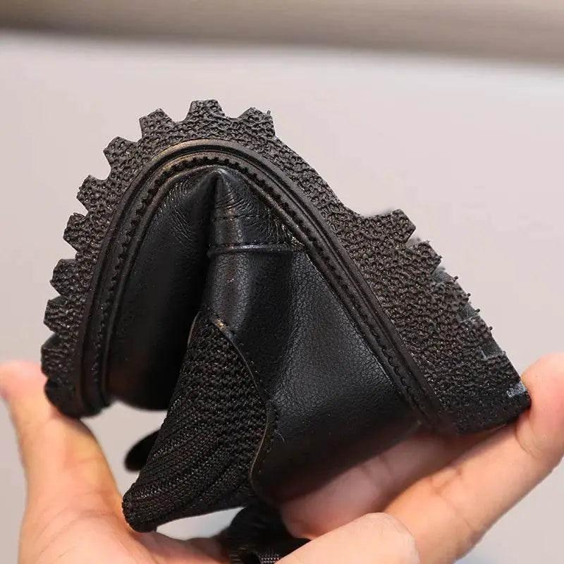  Kids Warm PU Leather Ankle Boots with Side Zipper - Anti-Slip Snow Shoes for Girls and Boys -  ToylandEU™