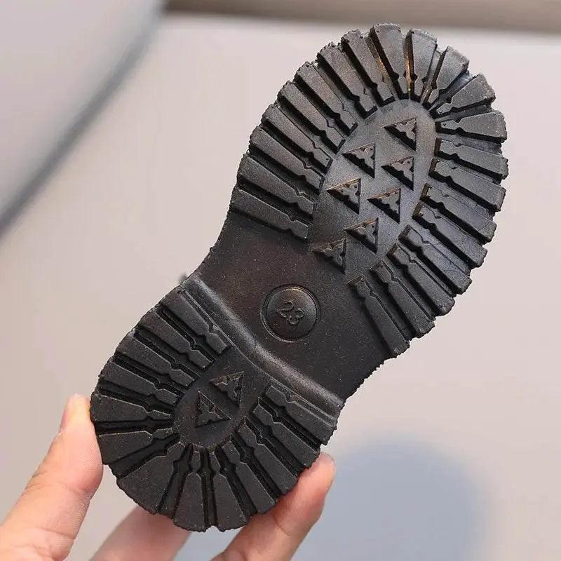  Kids Warm PU Leather Ankle Boots with Side Zipper - Anti-Slip Snow Shoes for Girls and Boys -  ToylandEU™