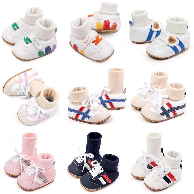 Anti Slip Baby Shoes First Walkers Ankle Covered Autumn Winter - ToylandEU