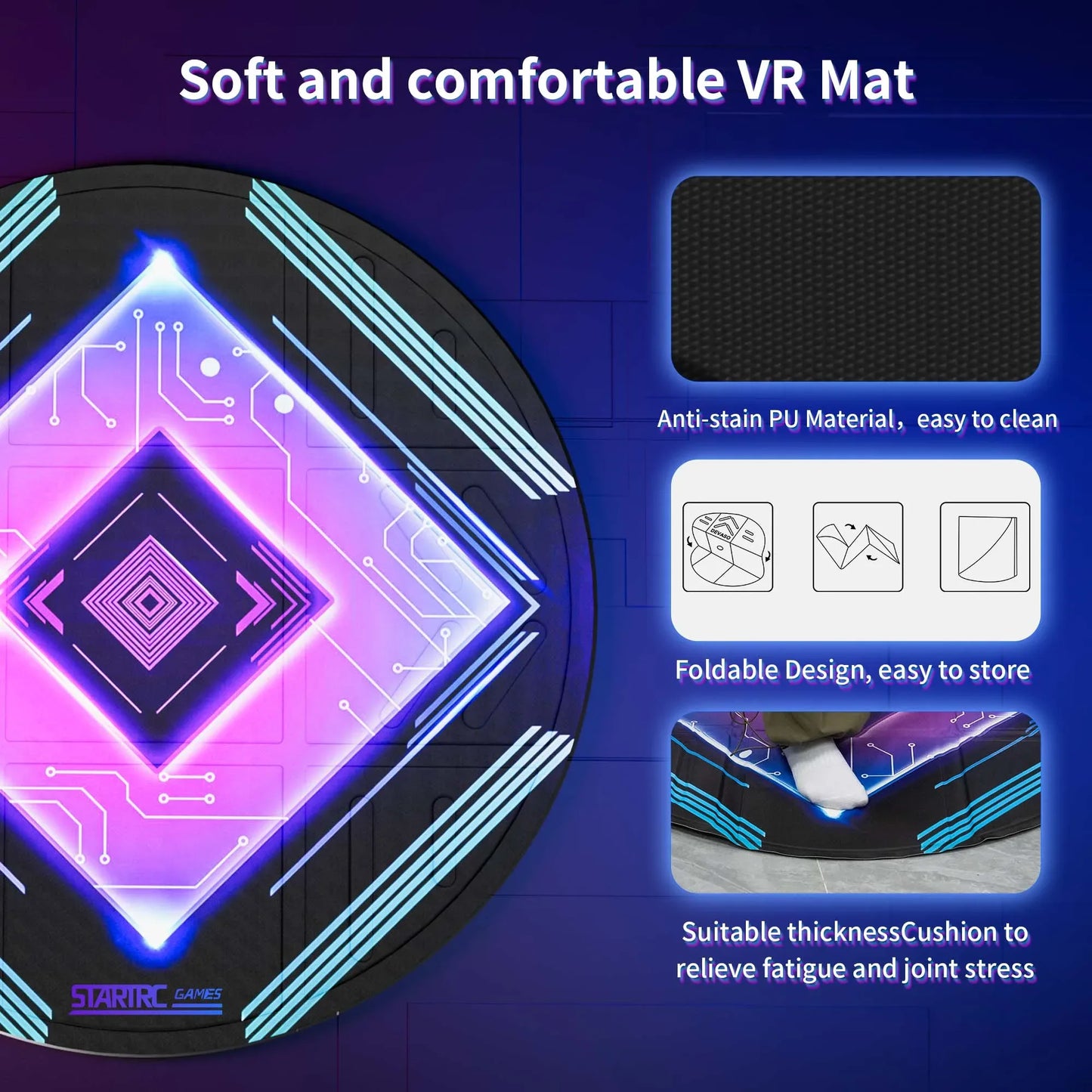 Anti Slip VR Floor Mat for Universal VR Glasses Protection - ToylandEU