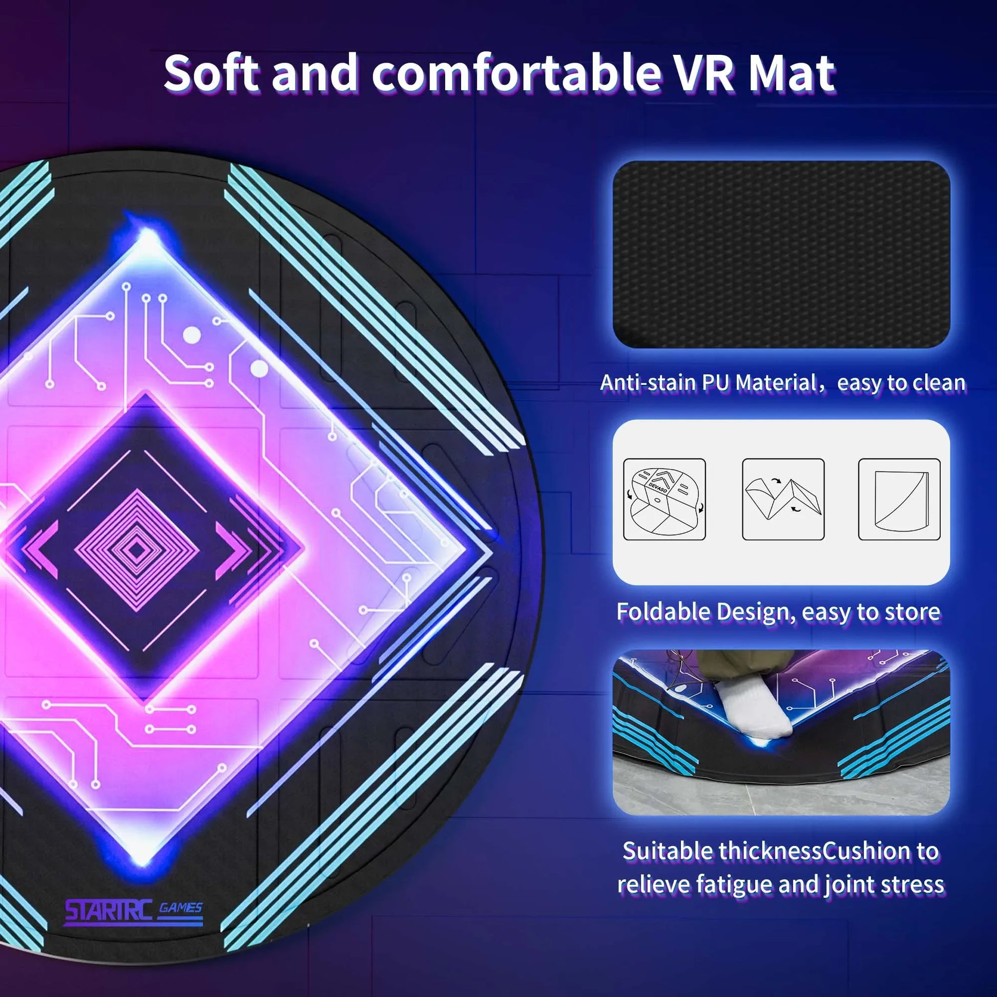 Anti Slip VR Floor Mat for Universal VR Glasses Protection - ToylandEU