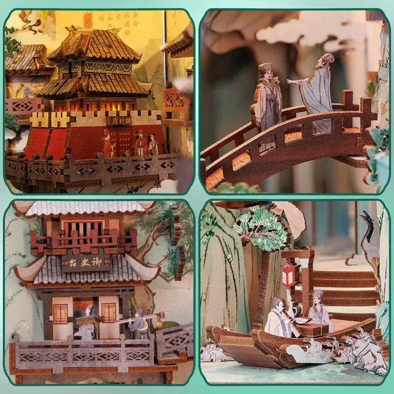 Antiquity Book Nook Dollhouse Kit With Touch Light - ToylandEU