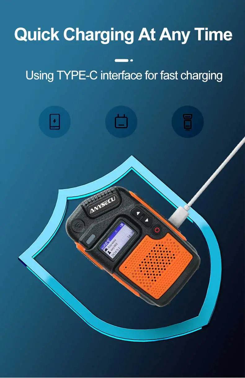 Anysecu C200 4G POC Network Radio Rerlptt Long Talk Mini Walkie Talkie - ToylandEU