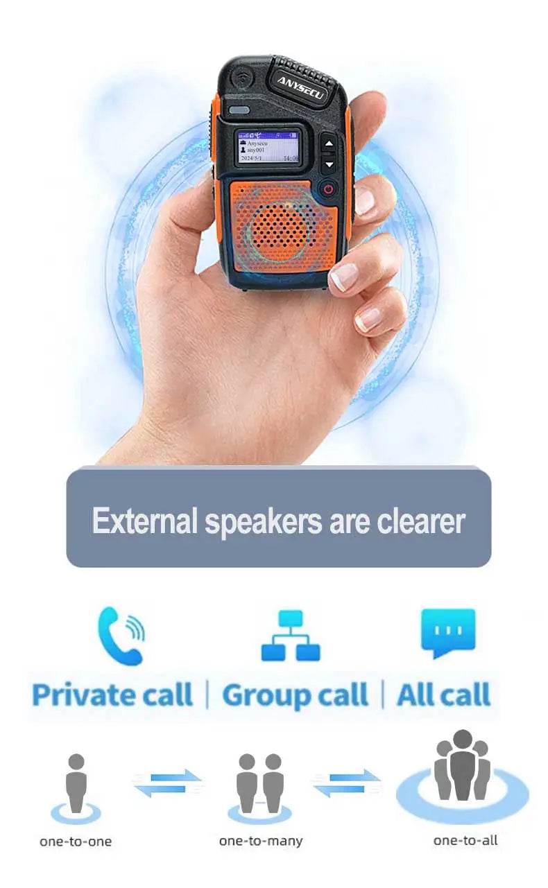 Anysecu C200 4G POC Network Radio Rerlptt Long Talk Mini Walkie Talkie - ToylandEU
