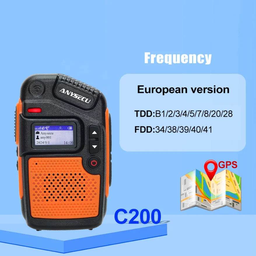 Anysecu C200 4G POC Network Radio Rerlptt Long Talk Mini Walkie Talkie - ToylandEU