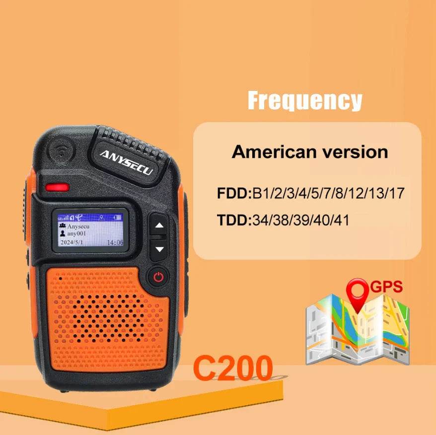 Anysecu C200 4G POC Network Radio Rerlptt Long Talk Mini Walkie Talkie - ToylandEU
