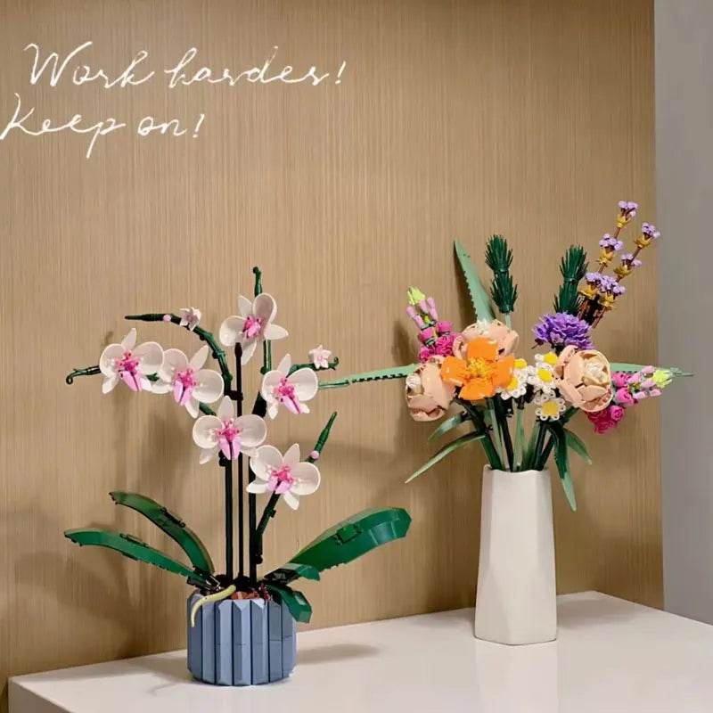 Aoger 10311 Orchid Bouquet Building Blocks Set for Creative Decor - ToylandEU